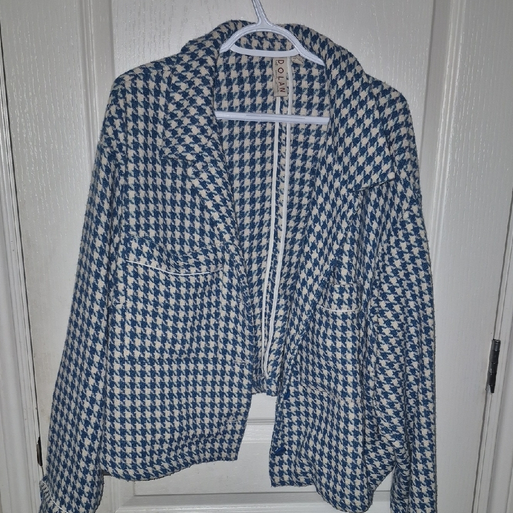 Dolan Blue and White Blazer Classic Checkered Design